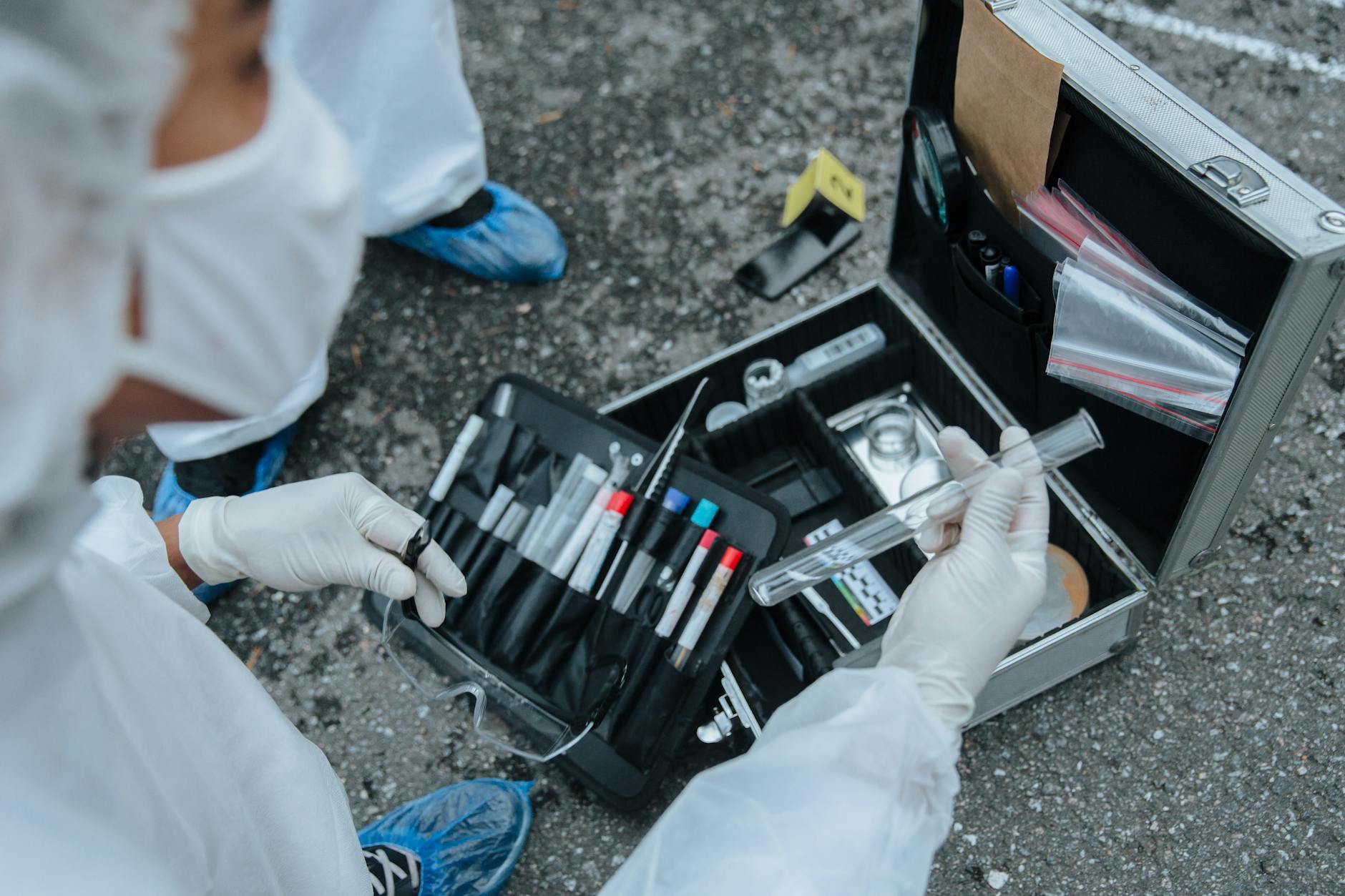 person holding test tube