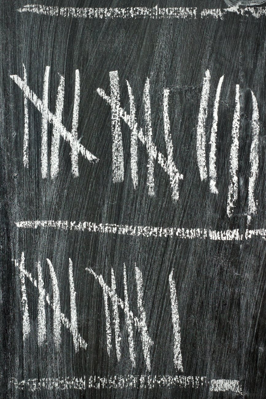 chalkboard tally marks counting concept