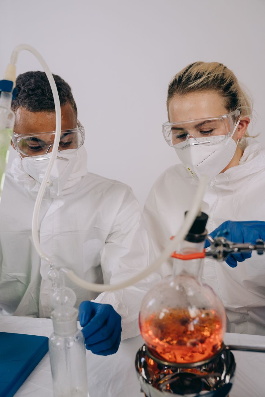 chemists working on experiment